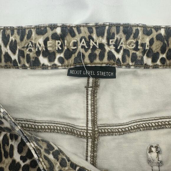 American Eagle Next Level Stretch Skinny Jeans Leopard Print Womens 24 Regular - Picture 3 of 7